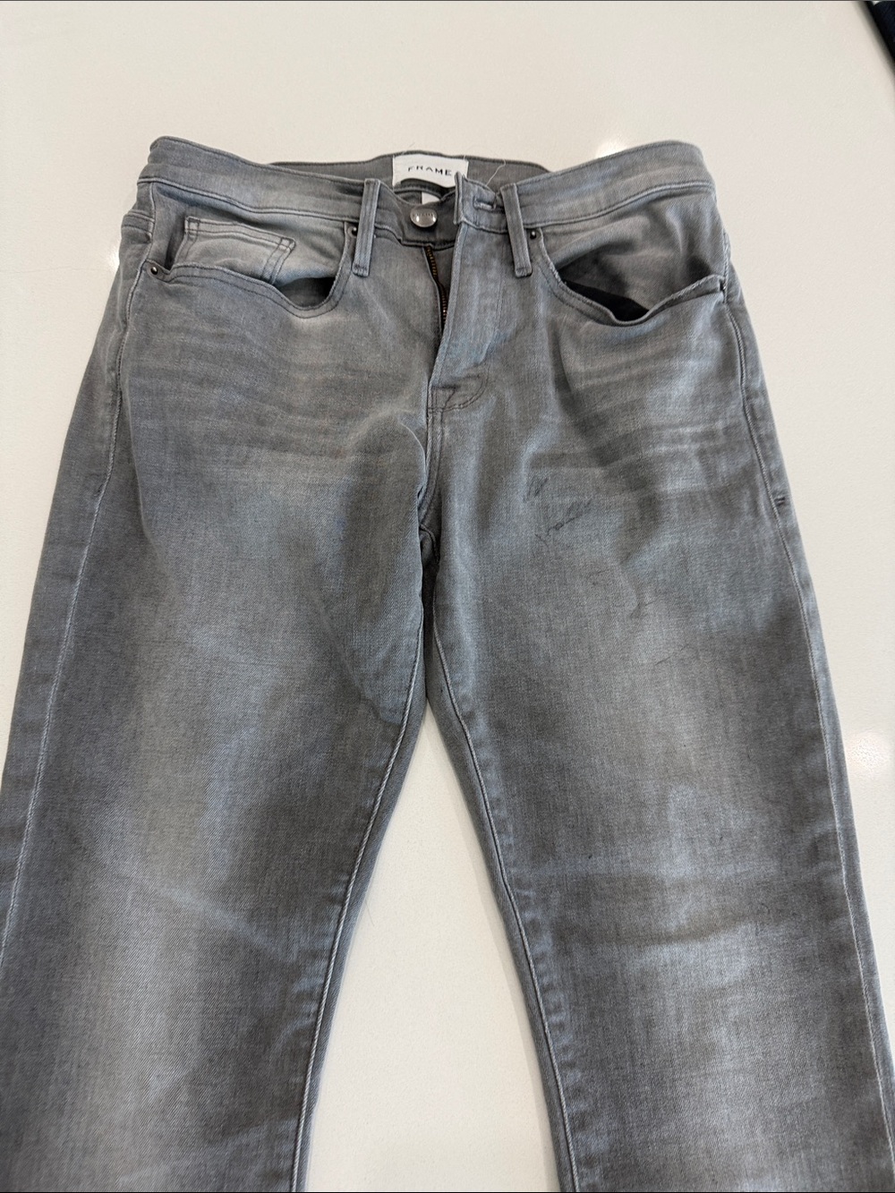 Frame Denim Men’s Washed Gray Slim Straight Jeans